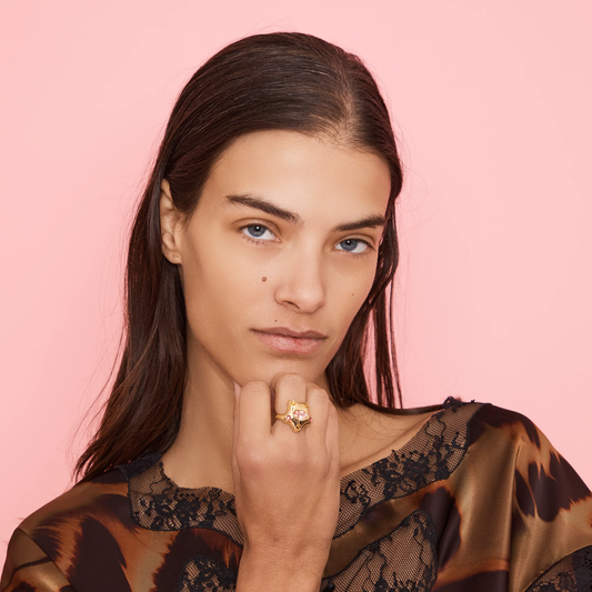 Collina Strada Demi Starlette Ring Gold Pink