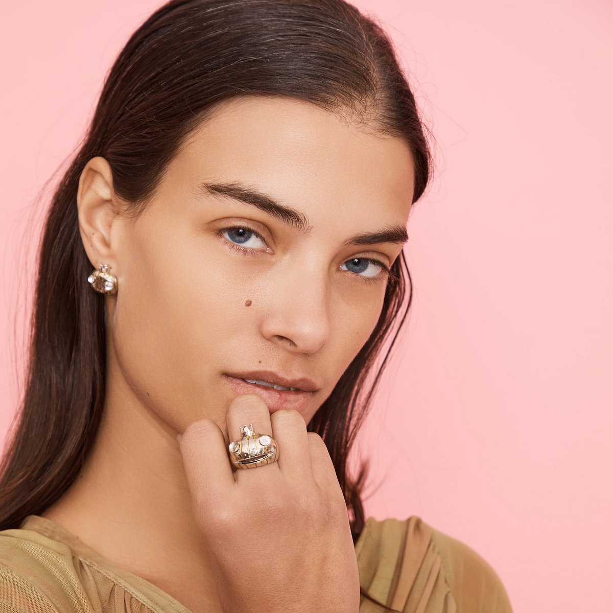Collina Strada Frog Prince Ring Gold Stripe