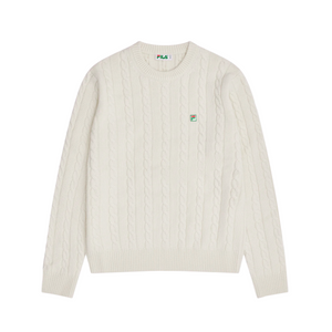 Fila+ Cabled Knitted Crewneck Pure White