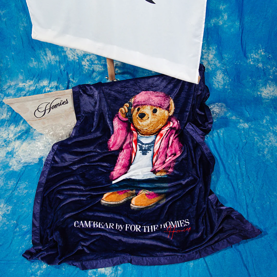 For The Homies Cam'Bear Blanket Navy