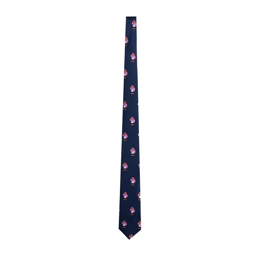 For The Homies Cam'Bear Silk Tie Navy