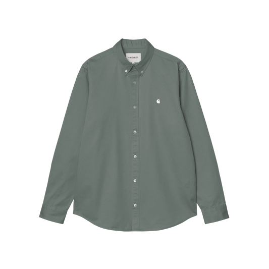 Carhartt WIP L/S Madison Shirt Velvet Green/White