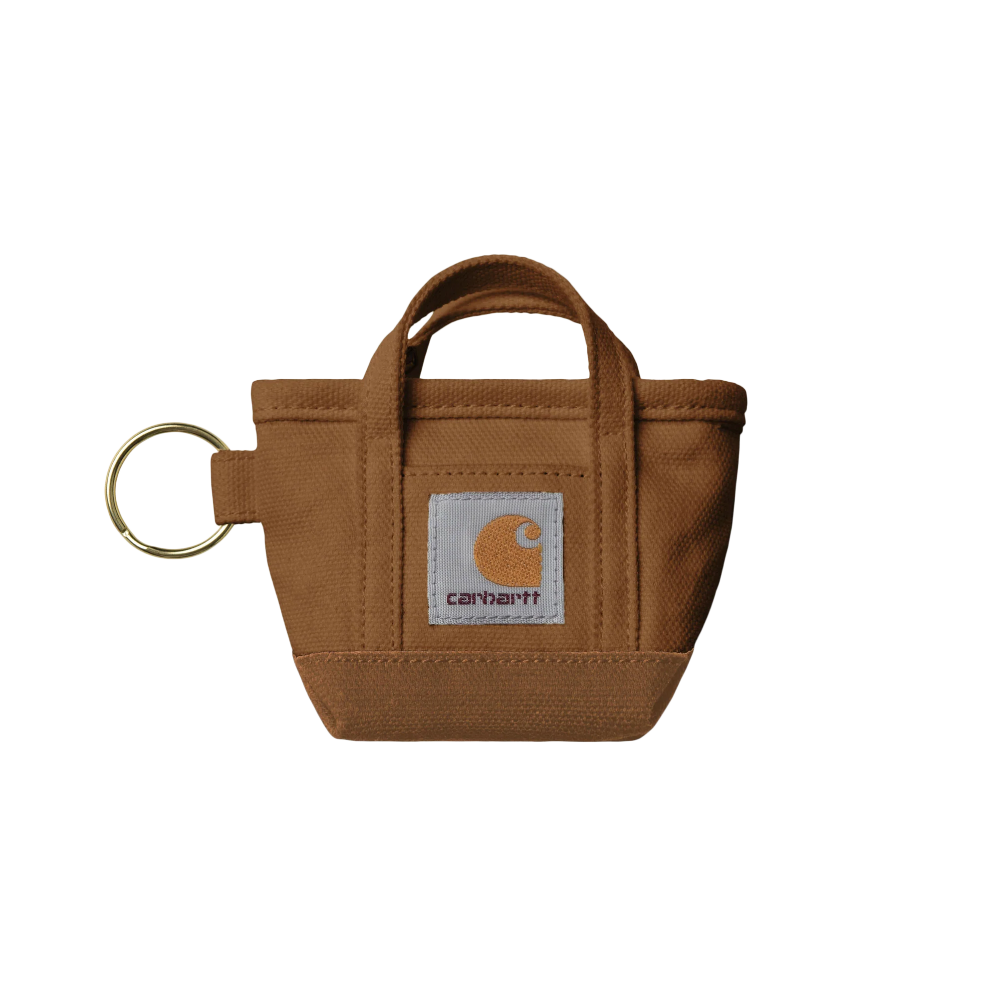 Carhartt WIP Mini Tote Bag Keychain Hamilton Brown