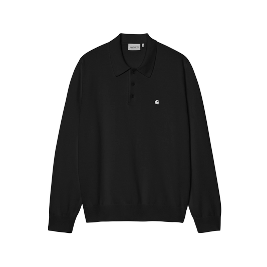 Carhartt WIP L/S Madison Polo Black/White