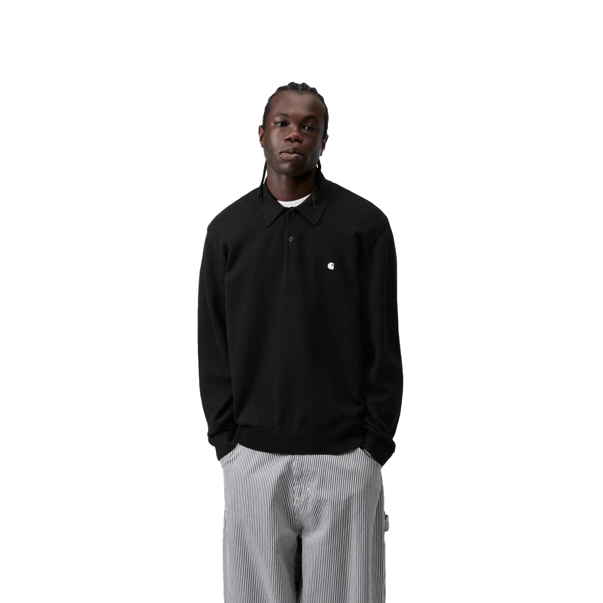 Carhartt WIP L/S Madison Polo Black/White