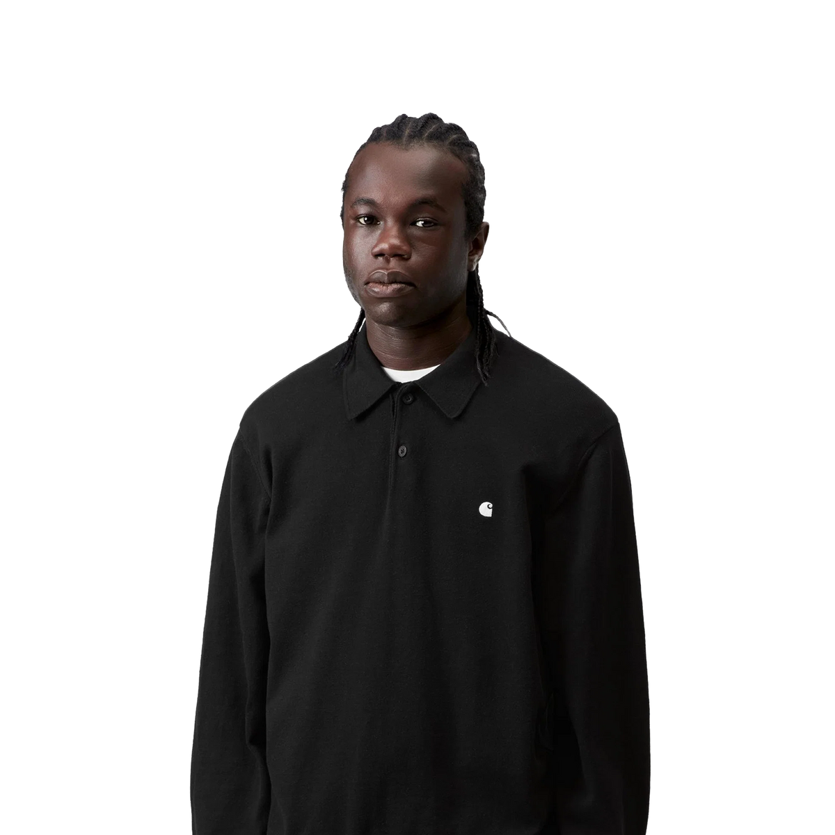 Carhartt WIP L/S Madison Polo Black/White