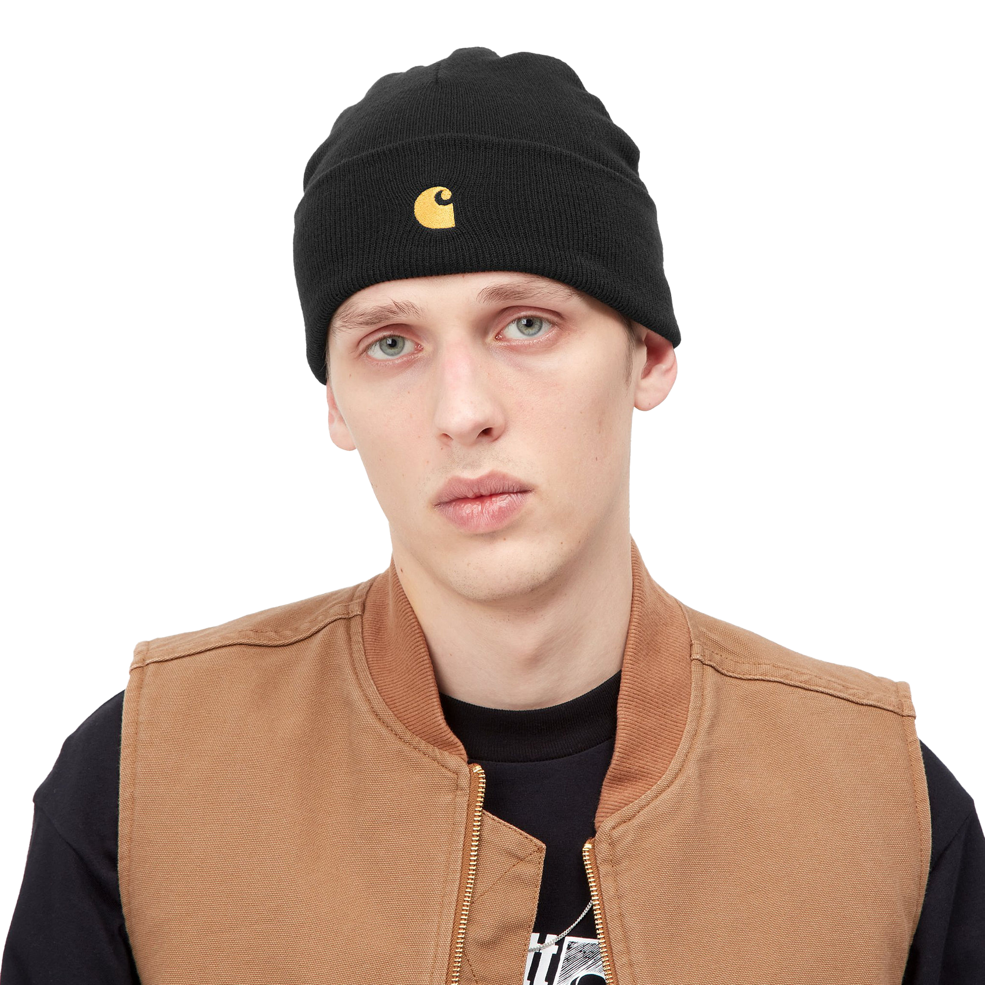 Carhartt WIP Chase Beanie Black/Gold
