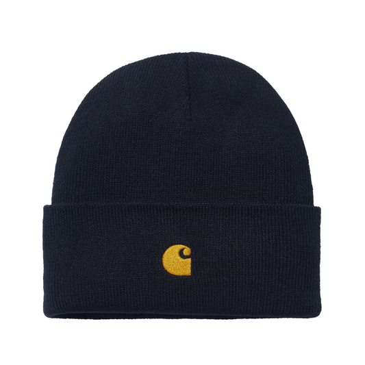 Carhartt WIP Chase Beanie Dark Navy/Gold