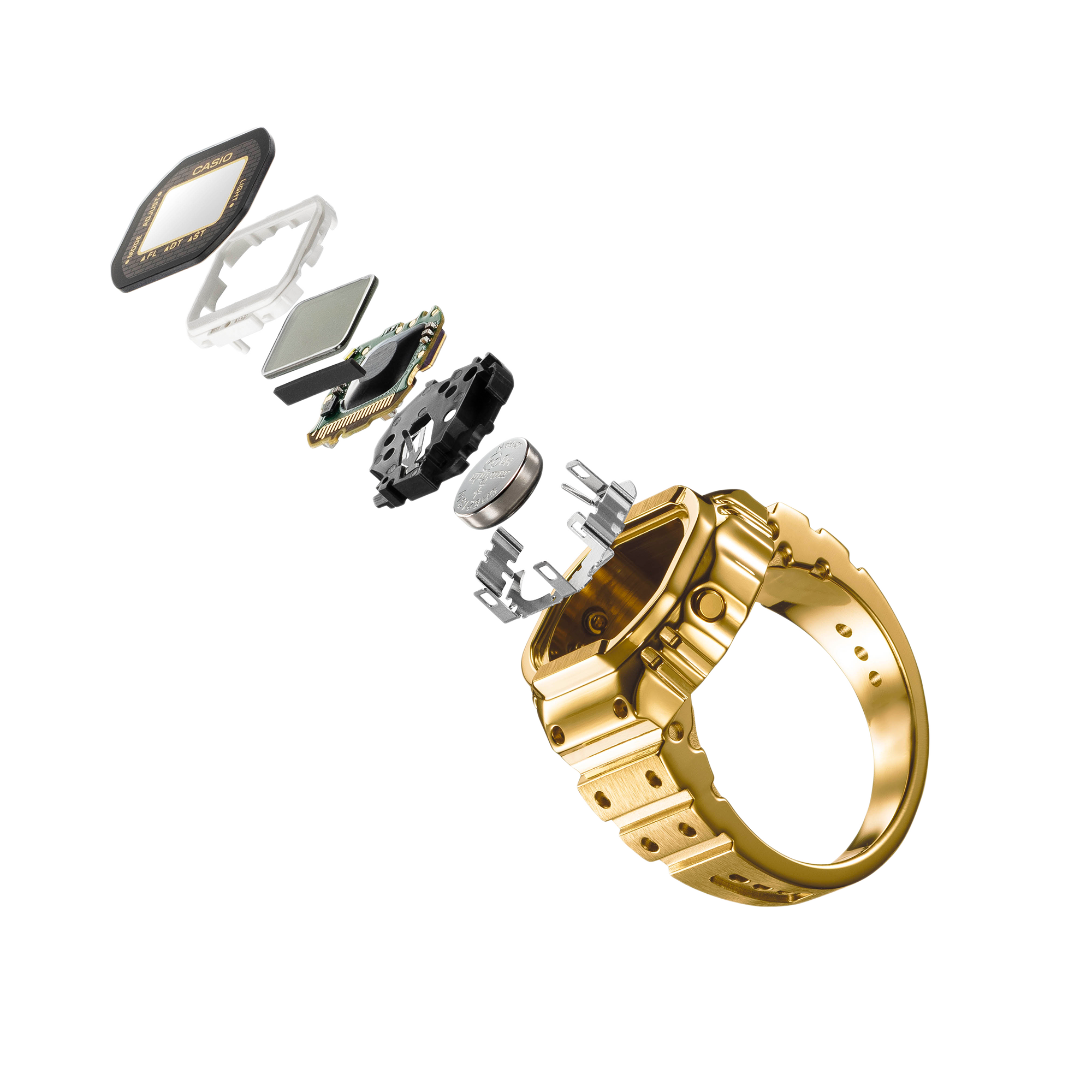 Casio 50th Anniversary Digital Ring Watch Gold CRW-001G