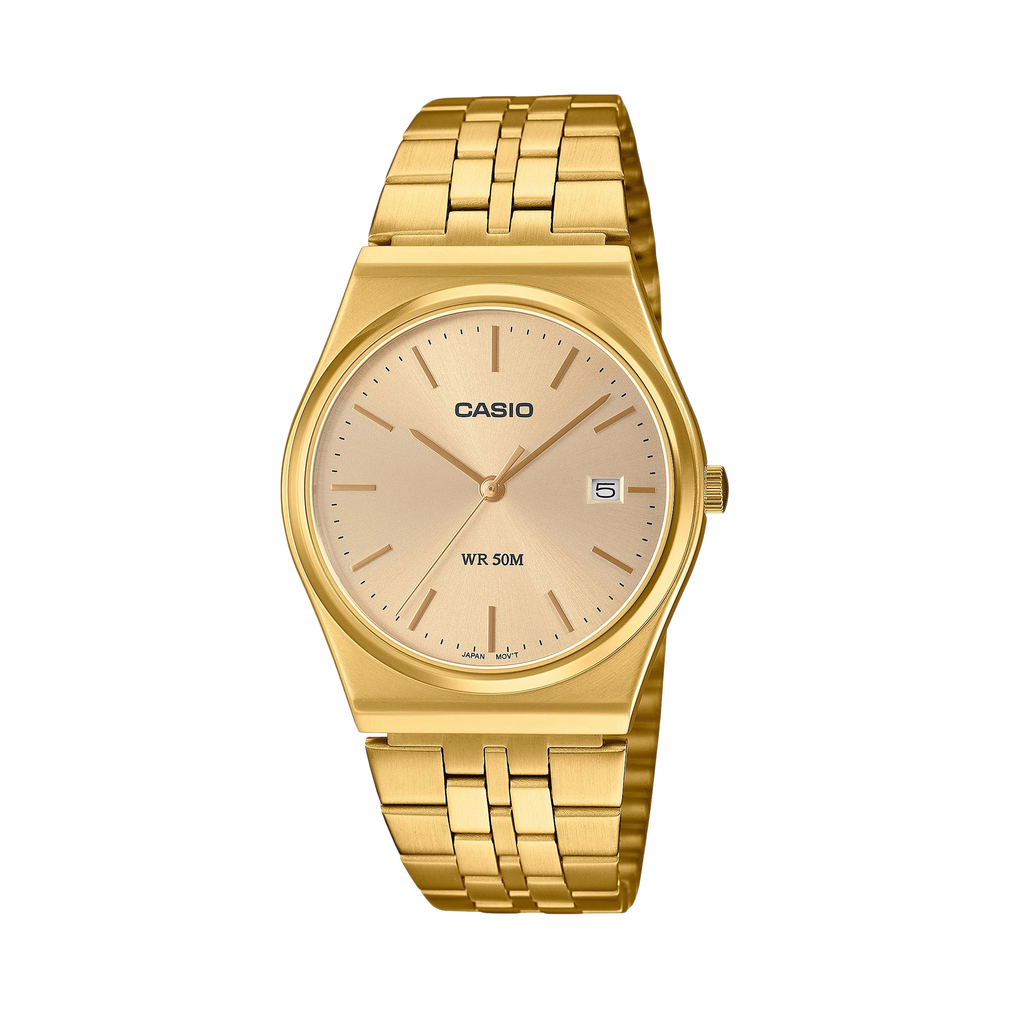 Casio Analogue Goldtone Face S/Steel Band MTPB145G-9A