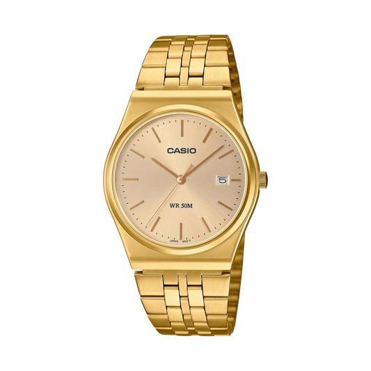 Casio Analogue Goldtone Face S/Steel Band MTPB145G-9A