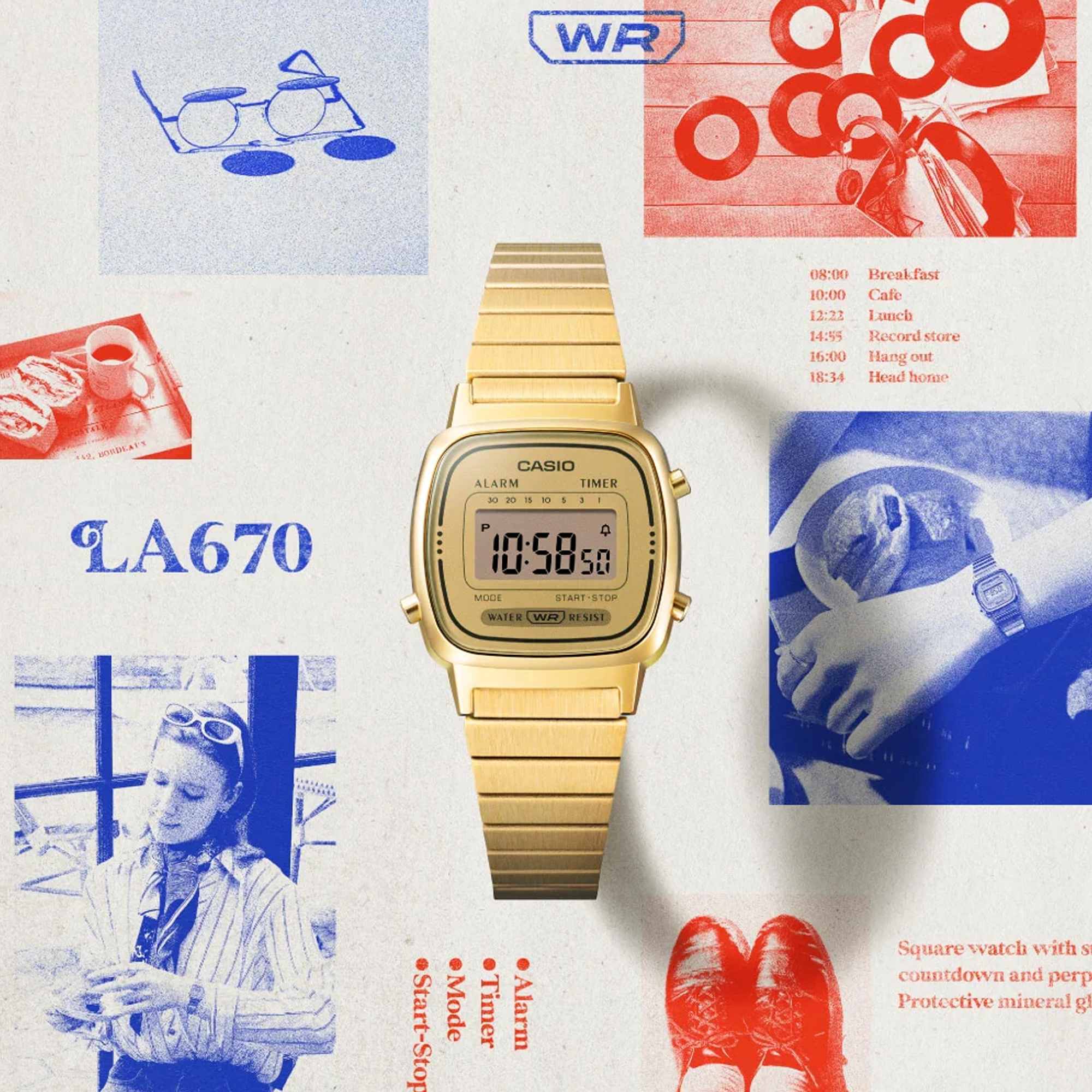 Casio Digital Gold Face LA670WGA-9