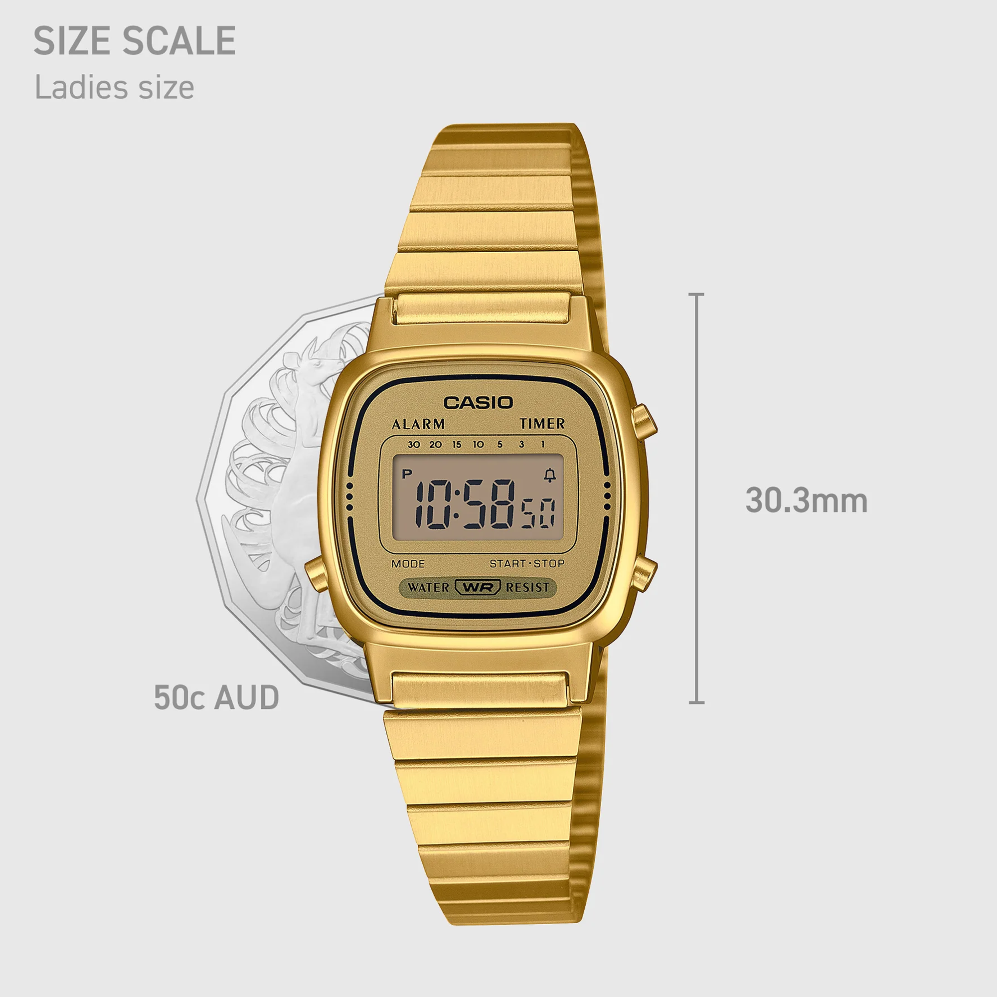 Casio Digital Gold Face LA670WGA-9