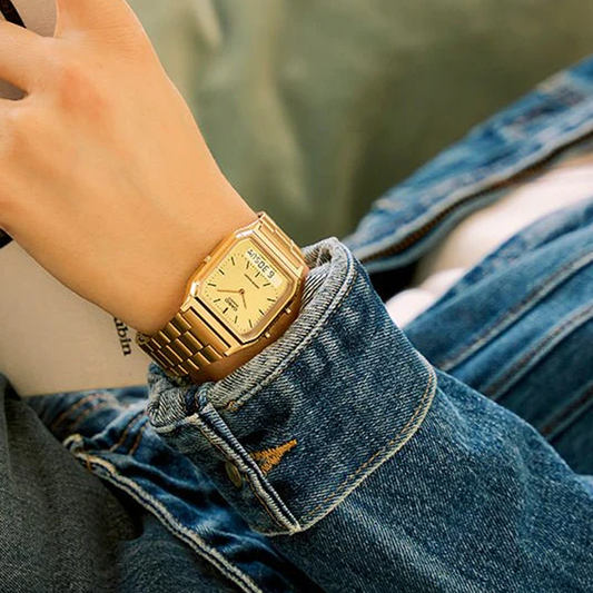 Casio Duo Analogue Digital Goldtone S/Steel AQ230GA-9DS