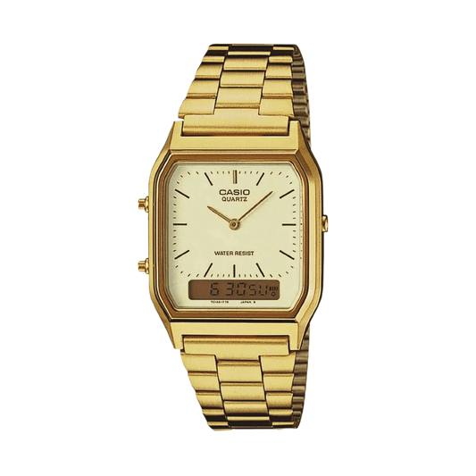 Casio Duo Analogue Digital Goldtone S/Steel AQ230GA-9DS