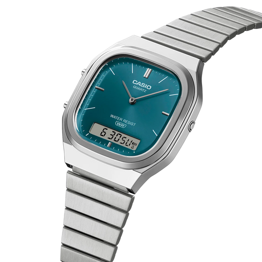 Casio Duo Square Face Combi Green Dial AQ240E-3A