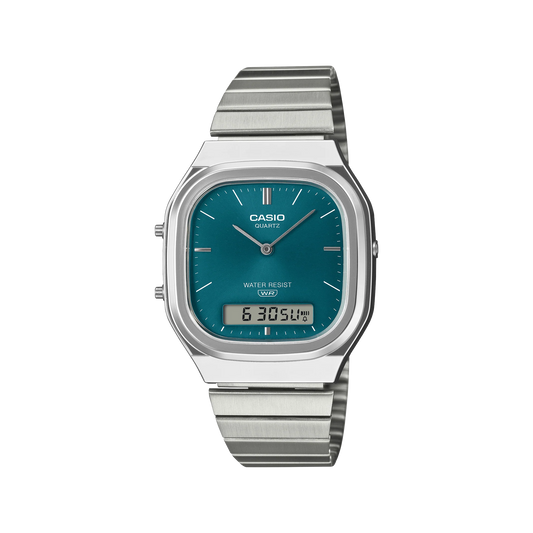 Casio Duo Square Face Combi Green Dial AQ240E-3A