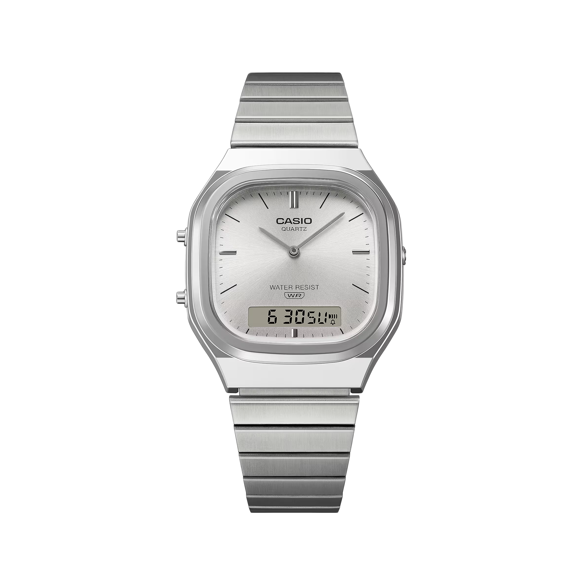 Casio Duo Square Face Combi Silver Dial AQ240E-7A