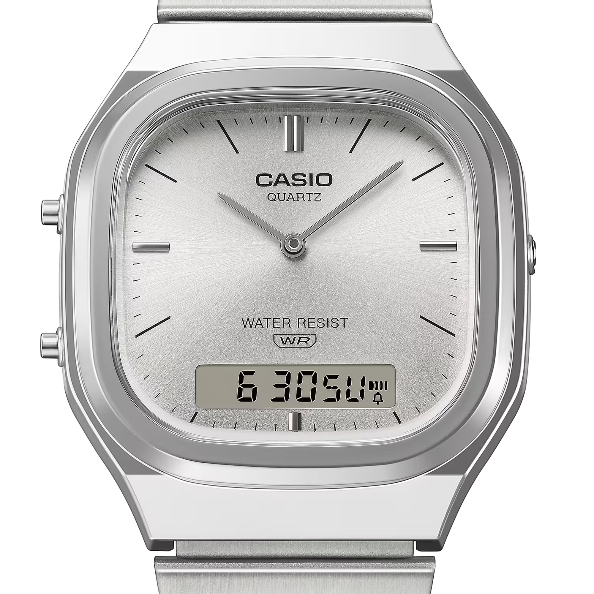 Casio Duo Square Face Combi Silver Dial AQ240E-7A