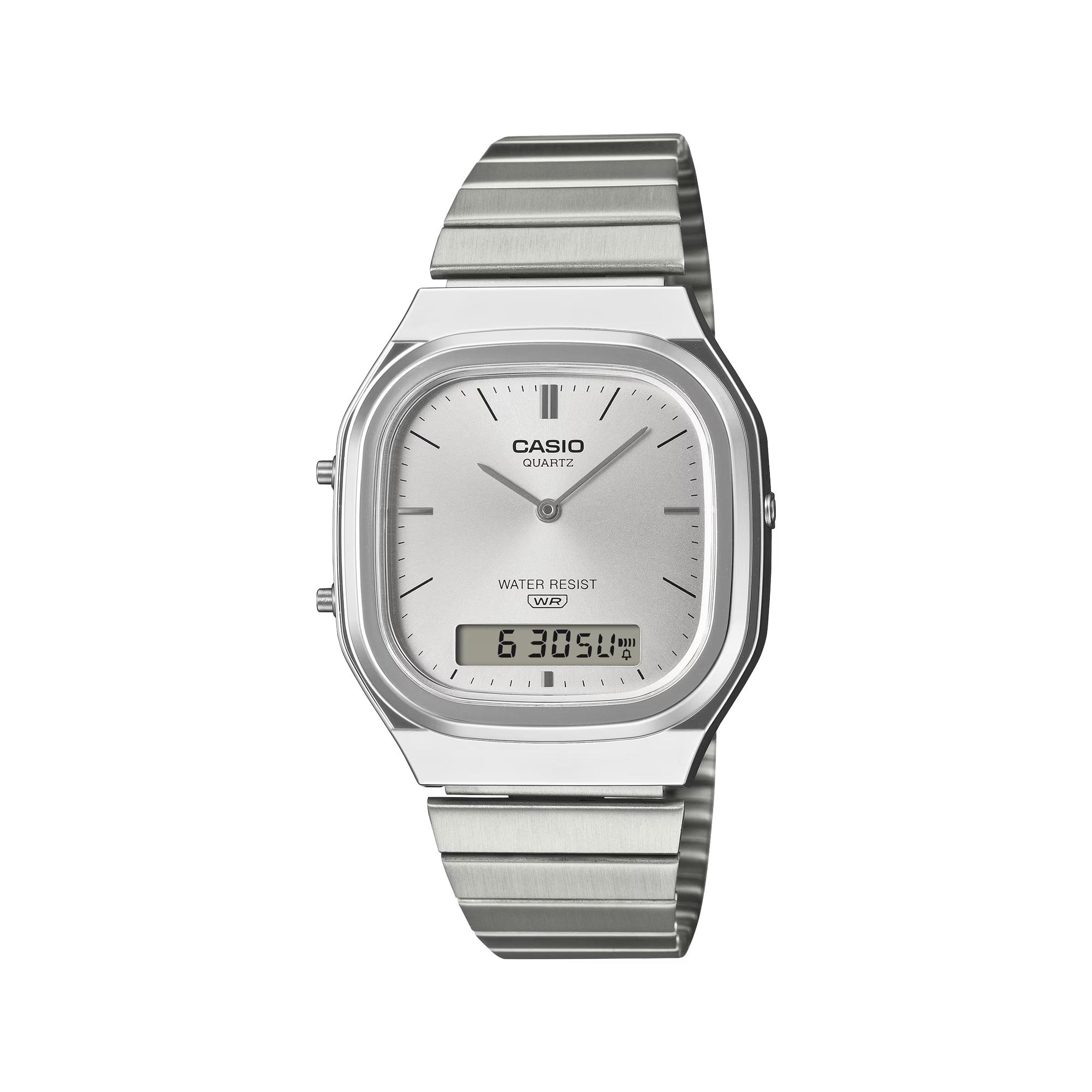 Casio Duo Square Face Combi Silver Dial AQ240E-7A