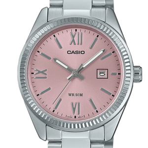 Casio Ladies Analogue Pink Face S/Steel Band LTP1302DD-4A1