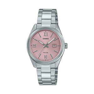Casio Ladies Analogue Pink Face S/Steel Band LTP1302DD-4A1