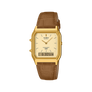 Casio Vintage Analogue Digital Gold Case/Brown  Leather AQ-230EGL-9ADF