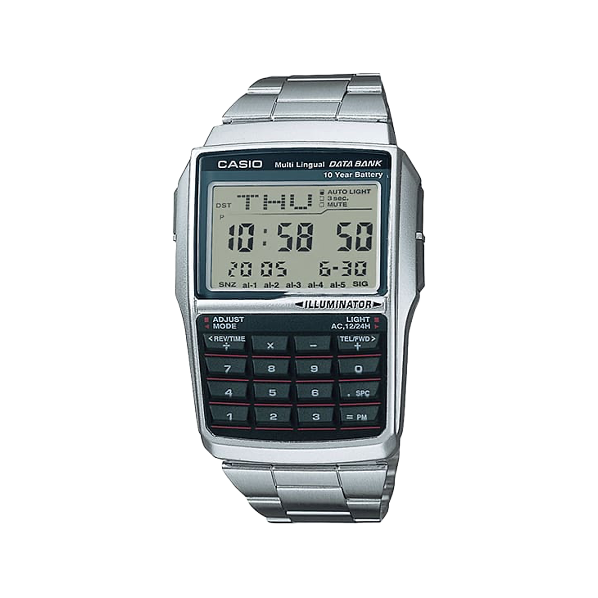 Casio Vintage Digital Databank Calculator Silver DBC32D-1