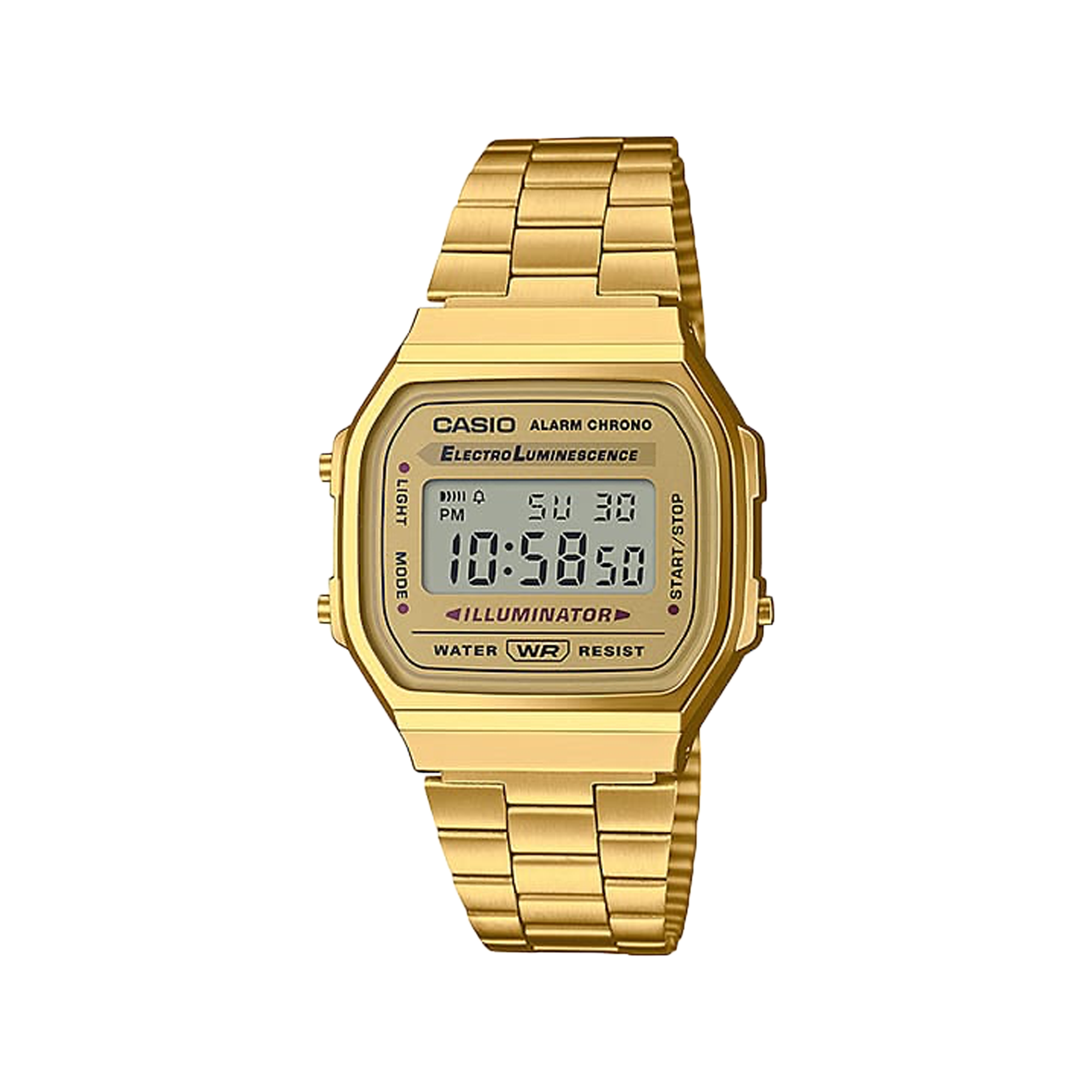 Casio Vintage Digital Illuminator Gold A168WG-9W