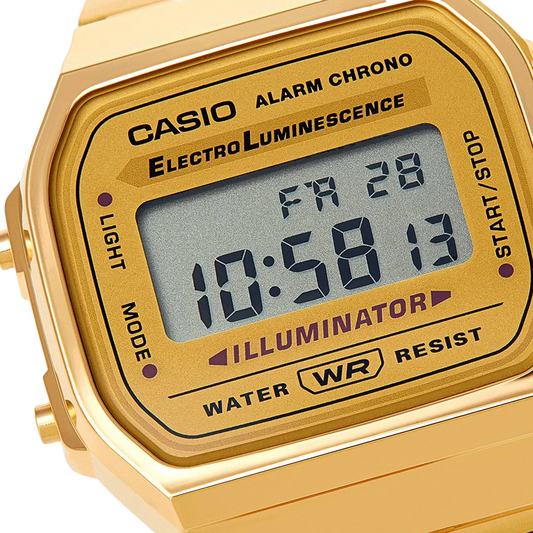Casio Vintage Digital Illuminator Gold A168WG-9W