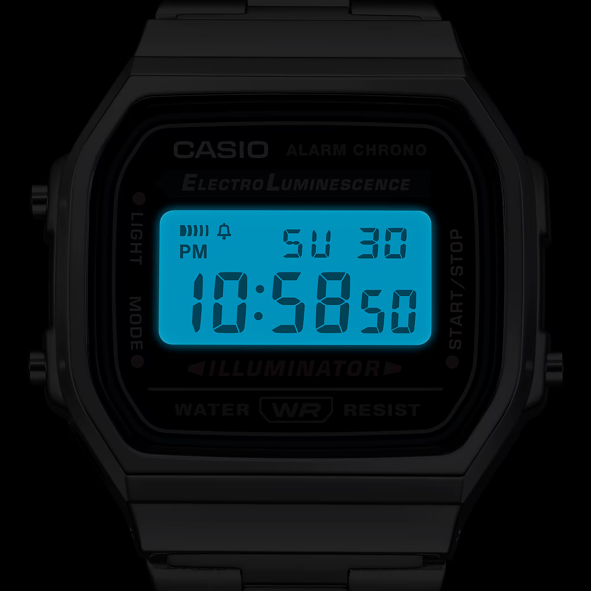 Casio Vintage Digital Illuminator Silver / Black A168WA-1W