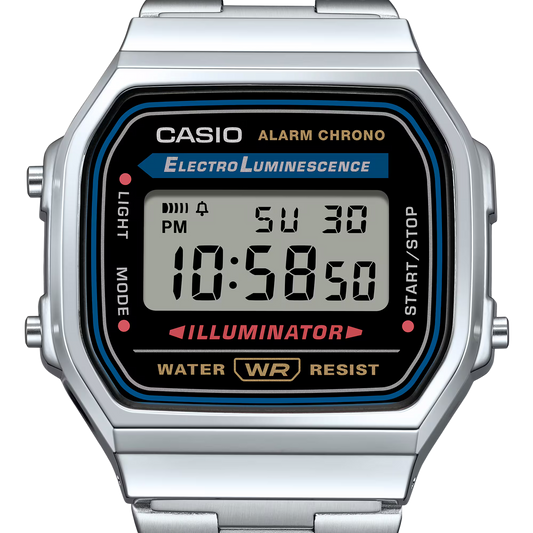 Casio Vintage Digital Illuminator Silver / Black A168WA-1W