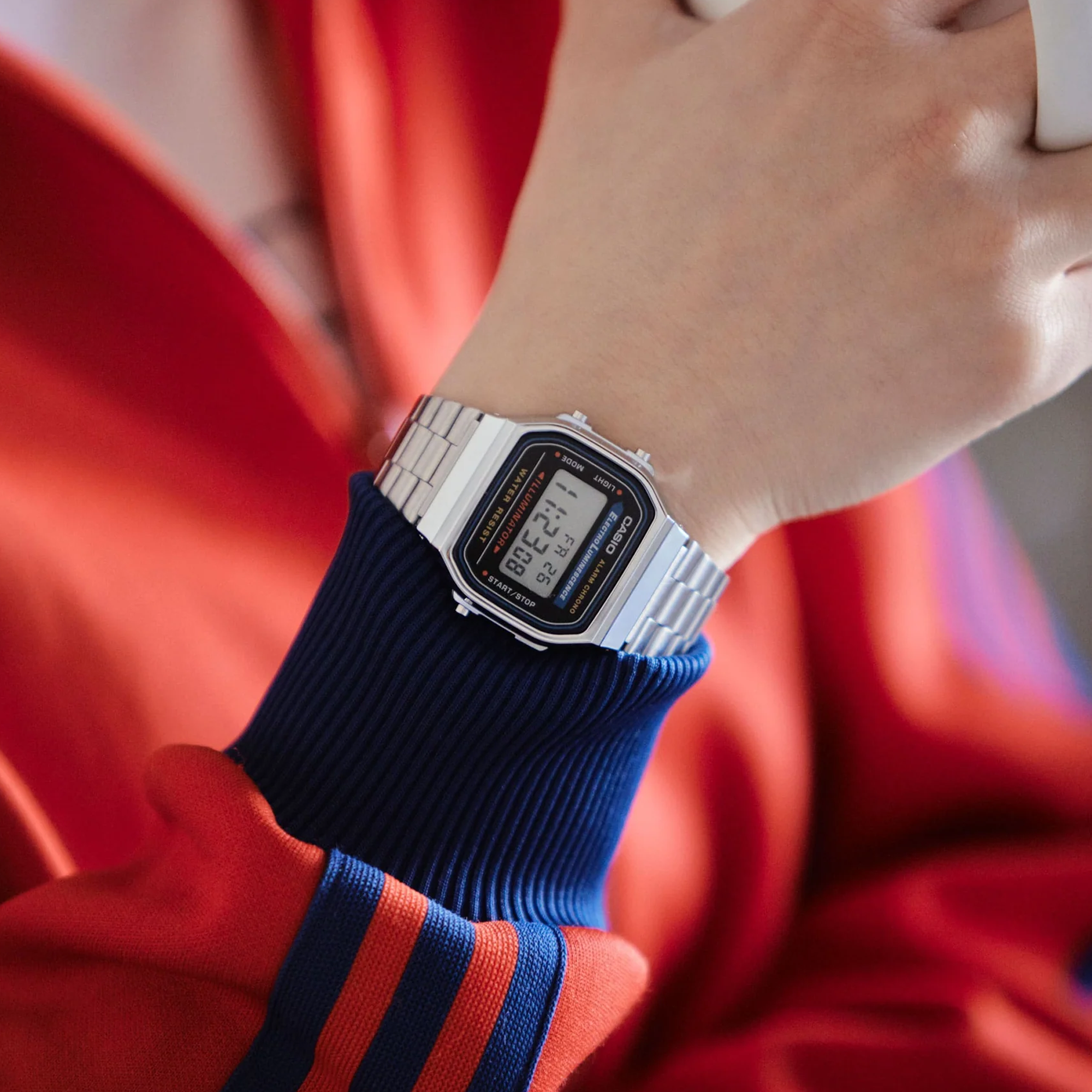 Casio Vintage Digital Illuminator Silver / Black A168WA-1W