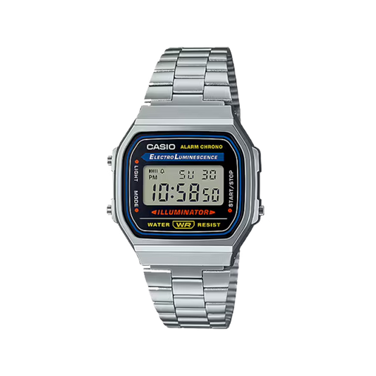 Casio Vintage Digital Illuminator Silver / Black A168WA-1W