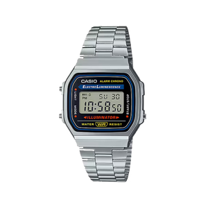 Casio Vintage Digital Illuminator Silver / Black A168WA-1W