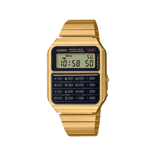Casio Vintage Digital Metal Calculator Gold CA500WEG-1A