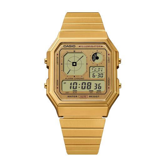 Casio Vintage Stylish Octagon Goldtone Plated A130WEG-9A