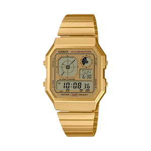 Casio Vintage Stylish Octagon Goldtone Plated A130WEG-9A