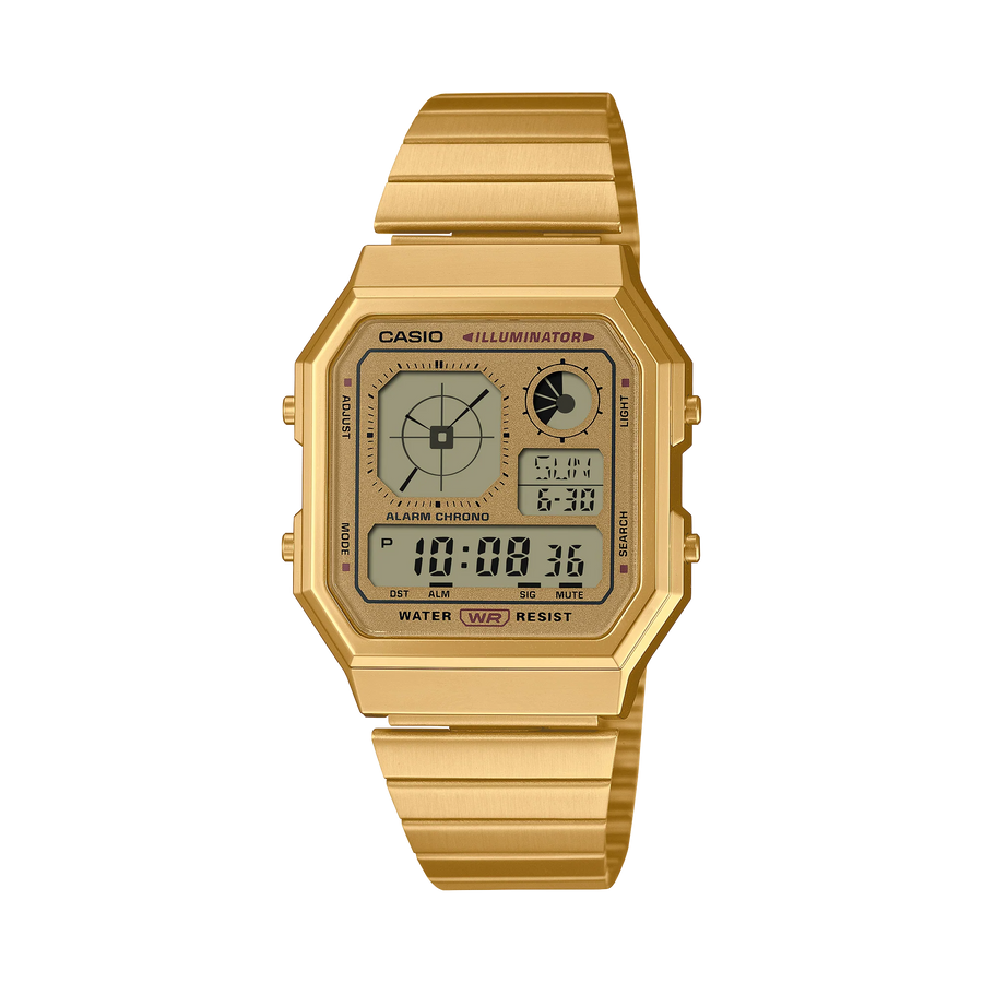 Casio Vintage Stylish Octagon Goldtone Plated A130WEG-9A
