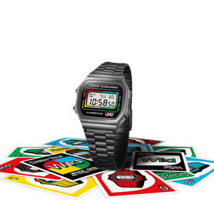 Casio Vintage x UNO Black Face IP S/Steel A168WEUC-1A