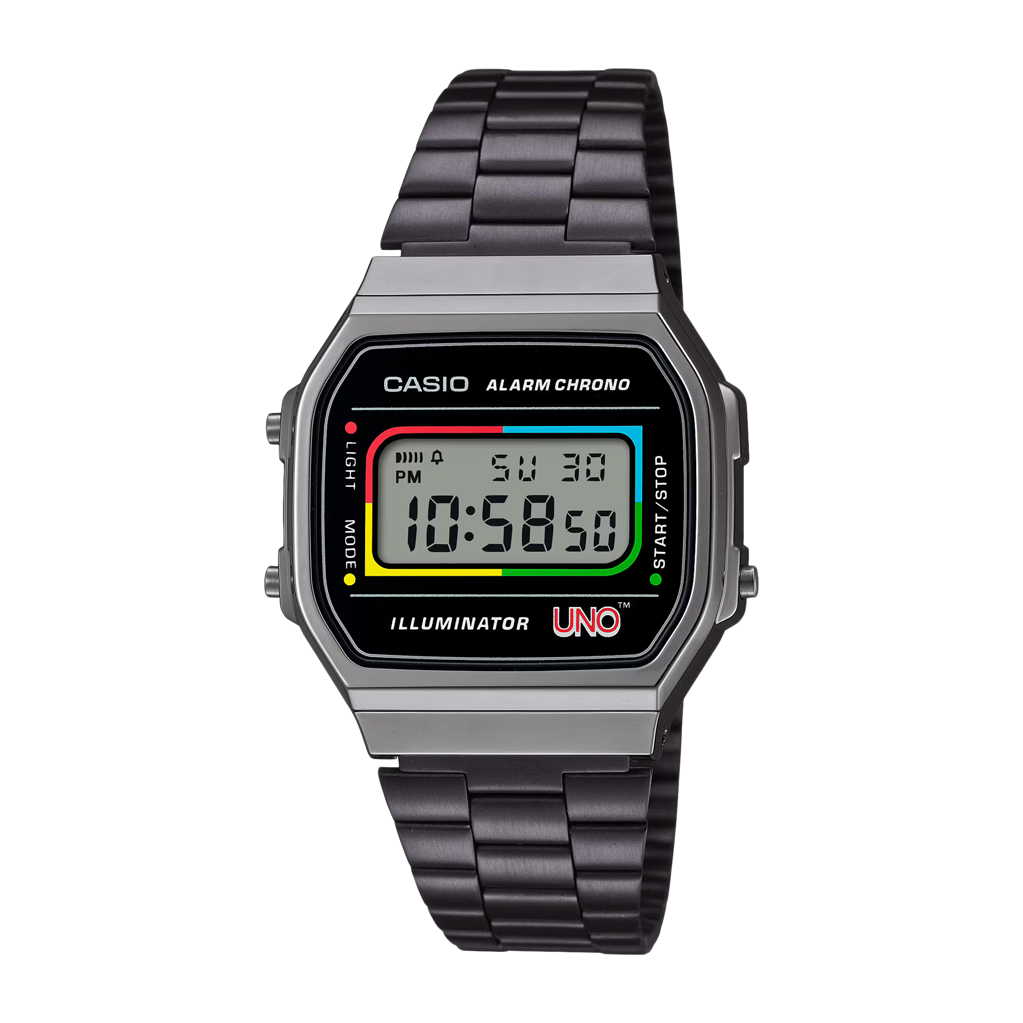 Casio Vintage x UNO Black Face IP S/Steel A168WEUC-1A