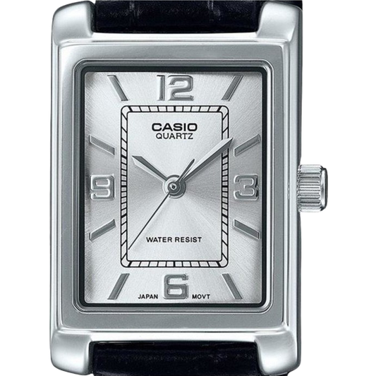 Casio Analogue Black Leather Band LTP1234LL-7A