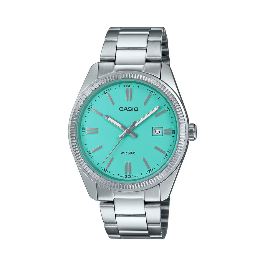 Casio Analog WR Pastel Blue Face/Stainless Steel Band MTP1302PD-2A2