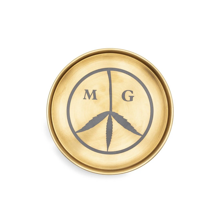 Mister Green Circle Peace Logo Tray Brass