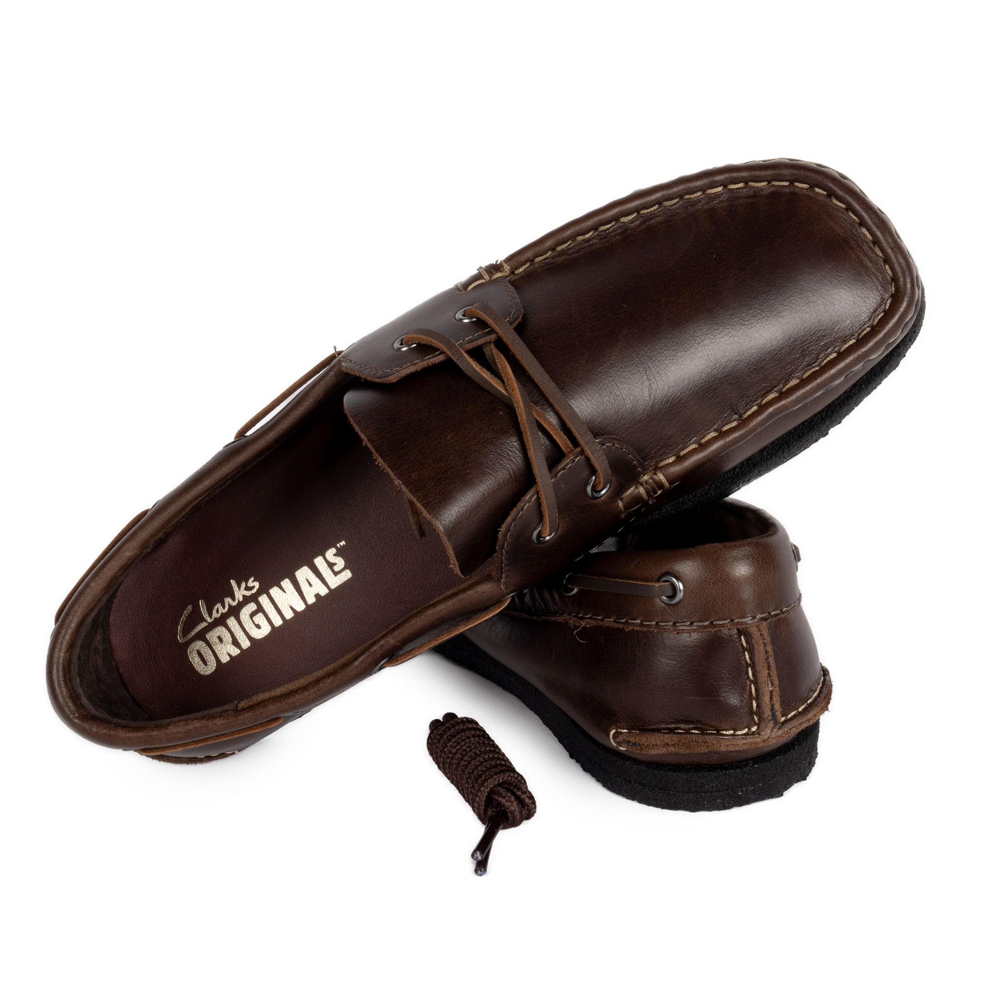 Clarks Originals Godney Boat Brown Leather 26185683