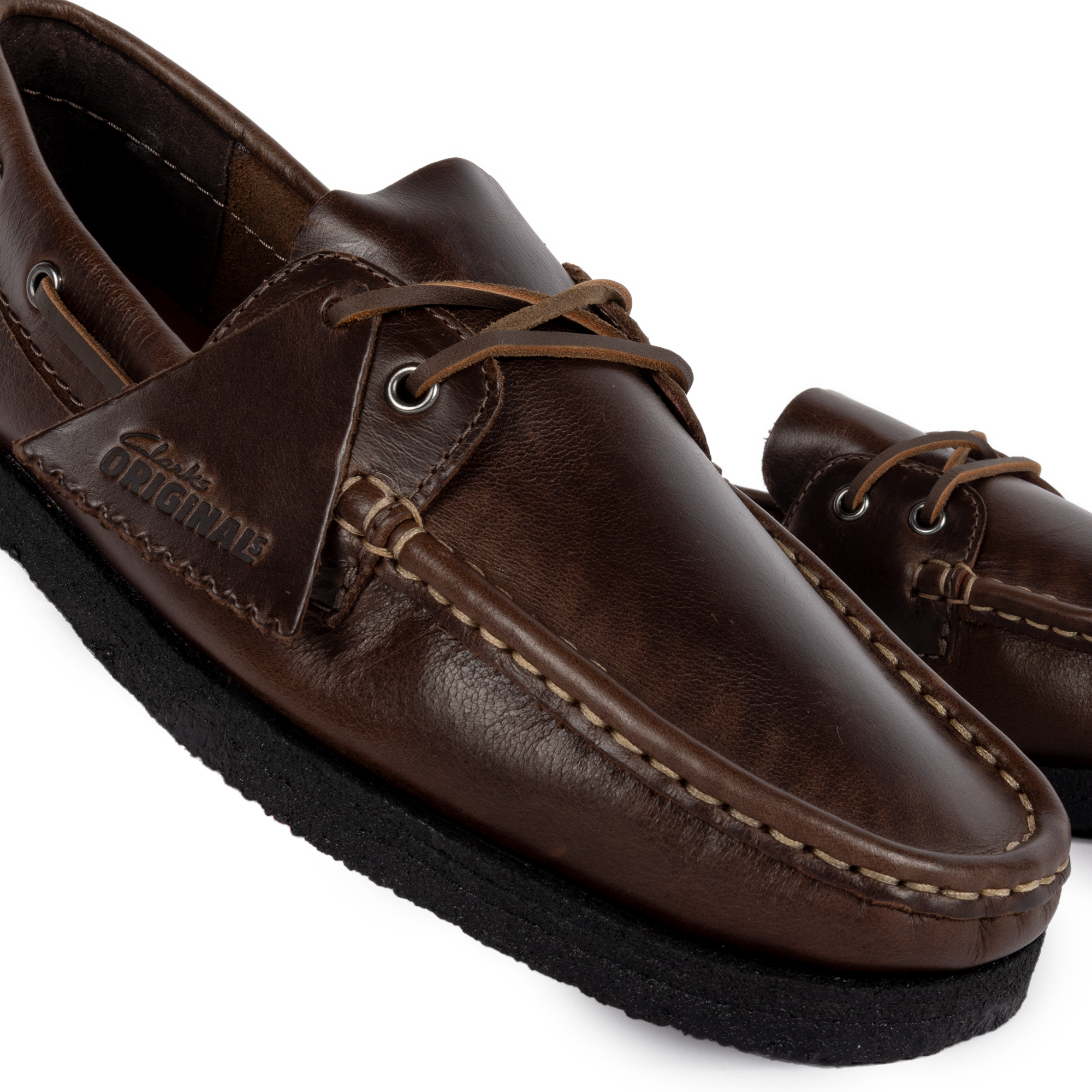 Clarks Originals Godney Boat Brown Leather 26185683
