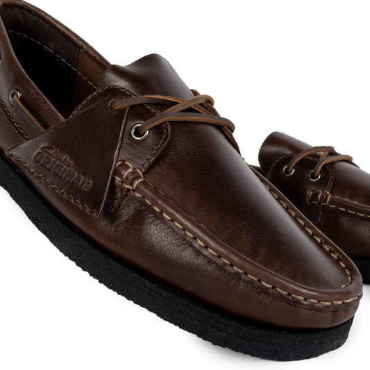 Clarks Originals Godney Boat Brown Leather 26185683