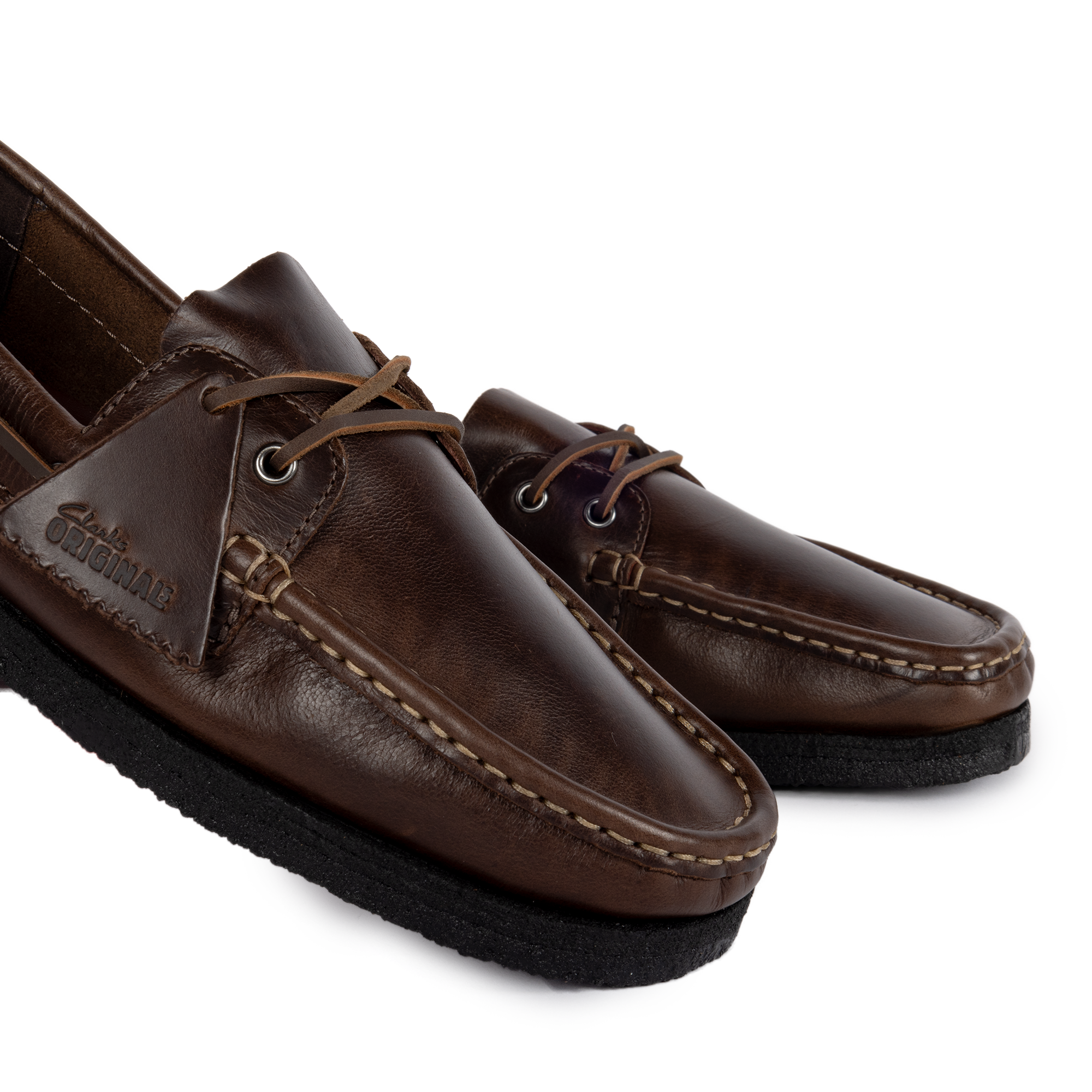 Clarks Originals Godney Boat Brown Leather 26185683