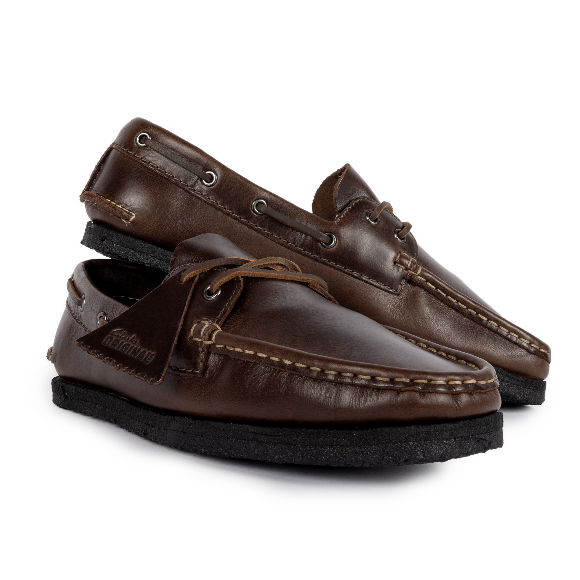 Clarks Originals Godney Boat Brown Leather 26185683