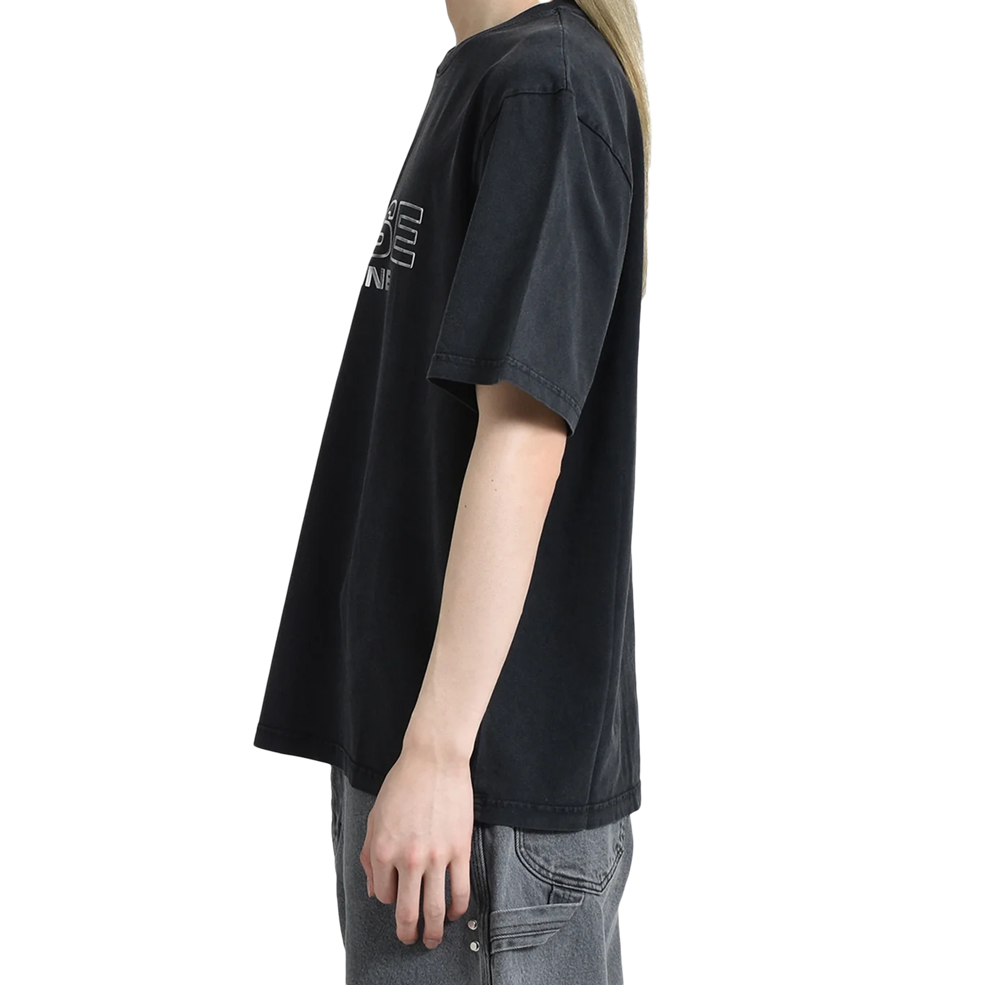 Martine Rose Classic T-Shirt Black Washed Black Rose Outline